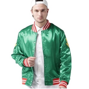 custom satin varsity jackets / 100% polyester satin baseball jacket / satin bomber jacket