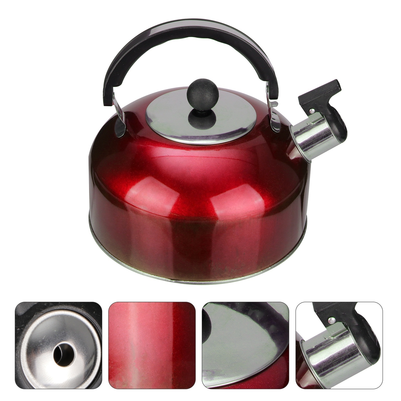 2024 New Factory Cheap Price Economic Kettle with Color Painting Stainless Steel Whistling Tea and Coffee Bottle Kettle