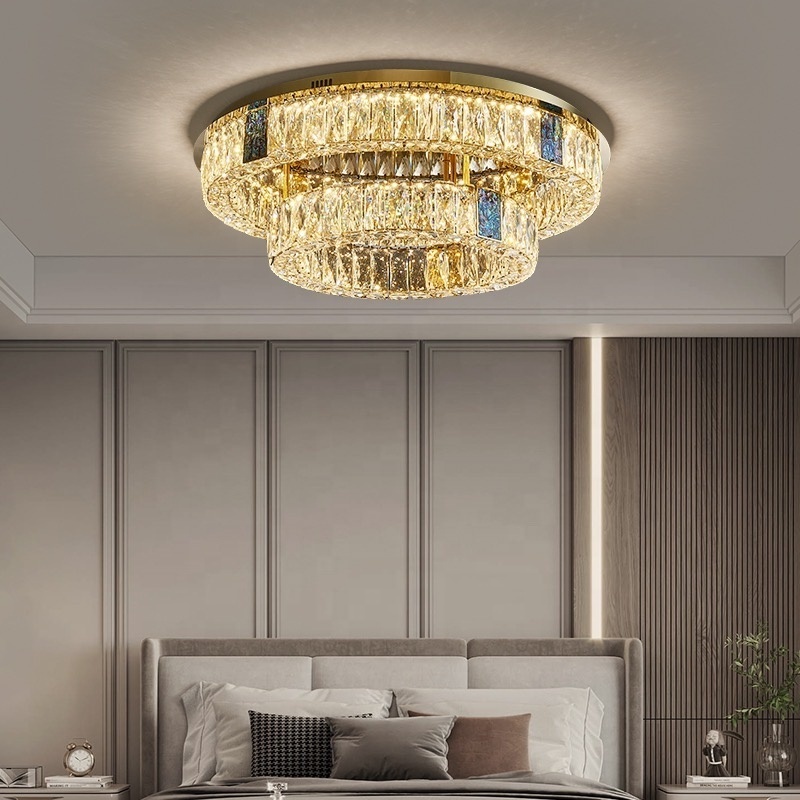 Modern Ceiling Light Fixture Dinner Room Light LED Ceiling Gold Flush Mount Ceiling Light for Kitchen Bedroom Living Room