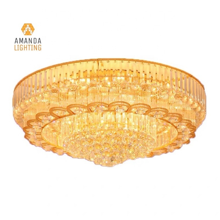 new gold modern indoor crystal ceiling mounted lighting fixtures for living room ceiling lights