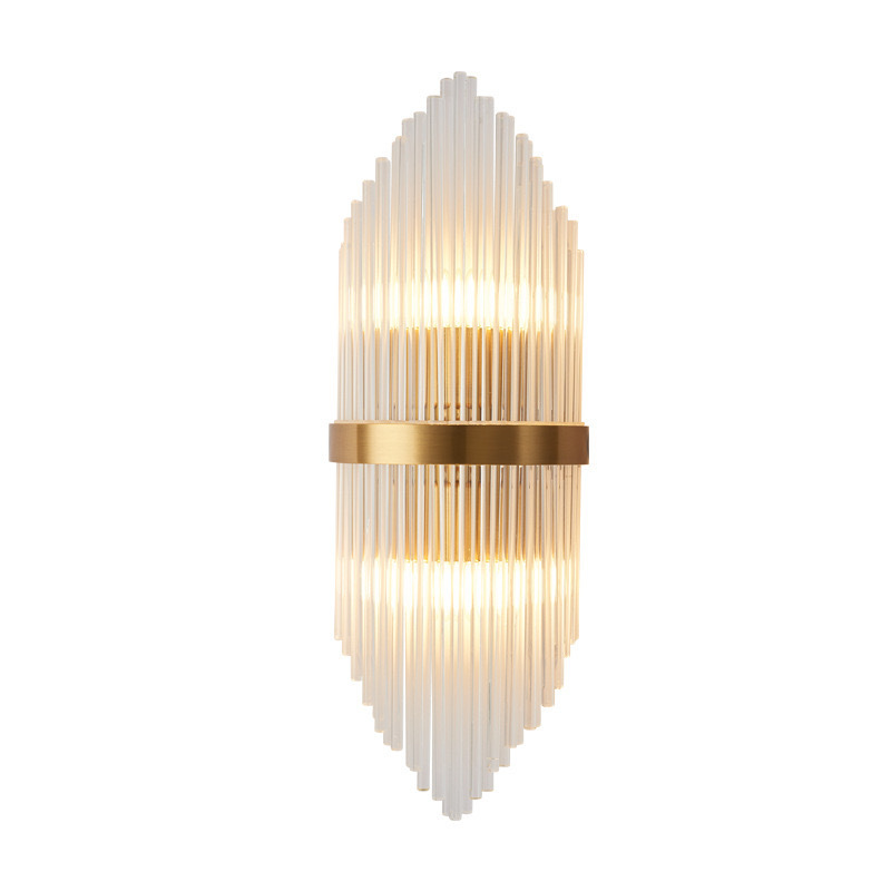 Modern Golden Luxury European Crystal Glass Wall Lamp For Home Indoors Wall Light Bedside Decor Entrance Wall Sconces