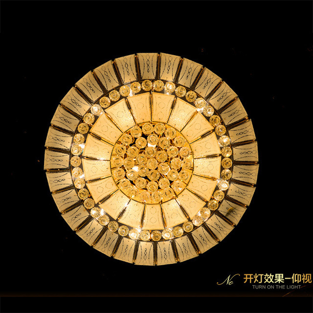 New Gold Glass Flush Mount Flower Light Crystal Ceiling Lights For Home False Ceiling light Decor