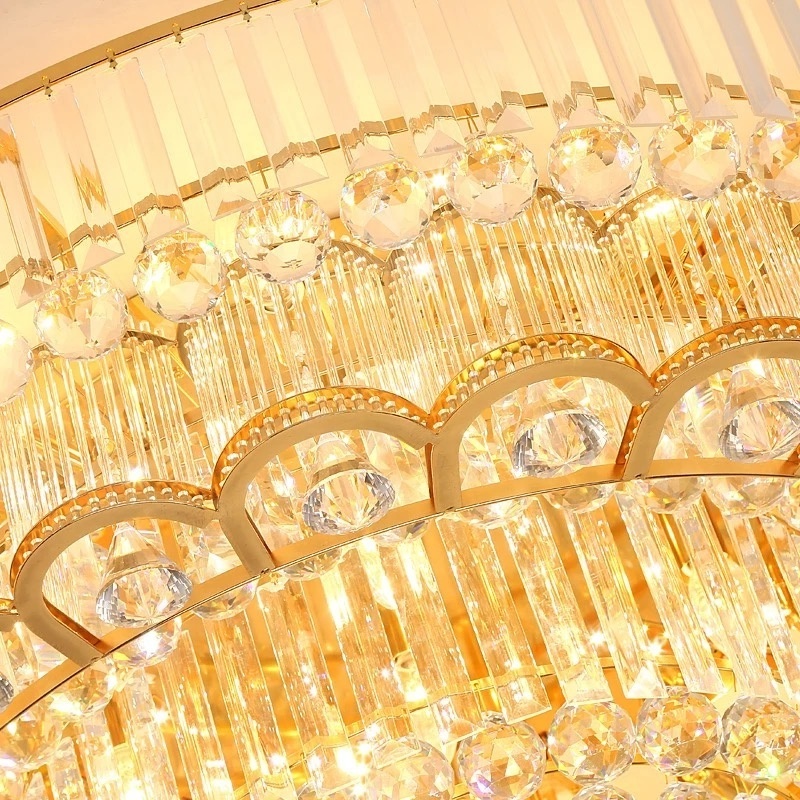 new gold modern indoor crystal ceiling mounted lighting fixtures for living room ceiling lights