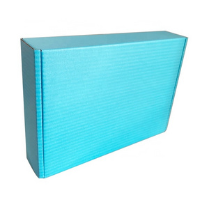 B-208 Free sample custom logo nice blue color printing cosmetic carton box corrugated mail shipping box