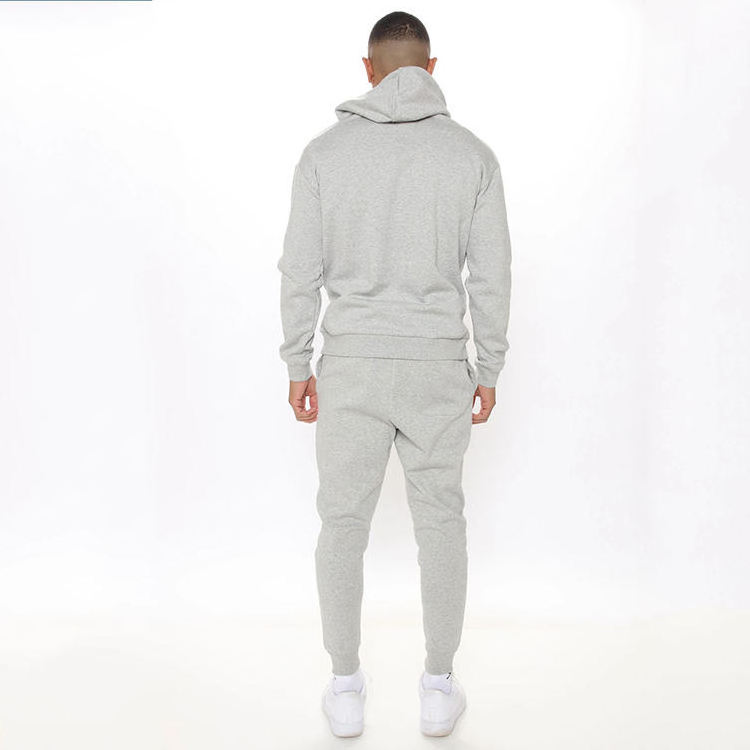 Custom Blank Hoodies Jogger Pants Set French Terry 100% Organic Cotton Heavyweight Men Tracksuit