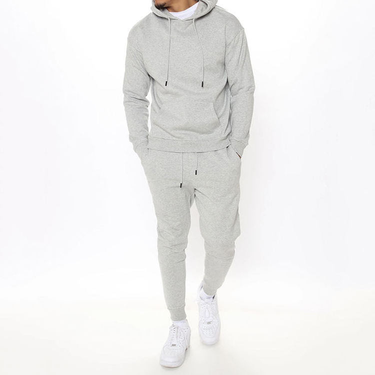 Custom Blank Hoodies Jogger Pants Set French Terry 100% Organic Cotton Heavyweight Men Tracksuit