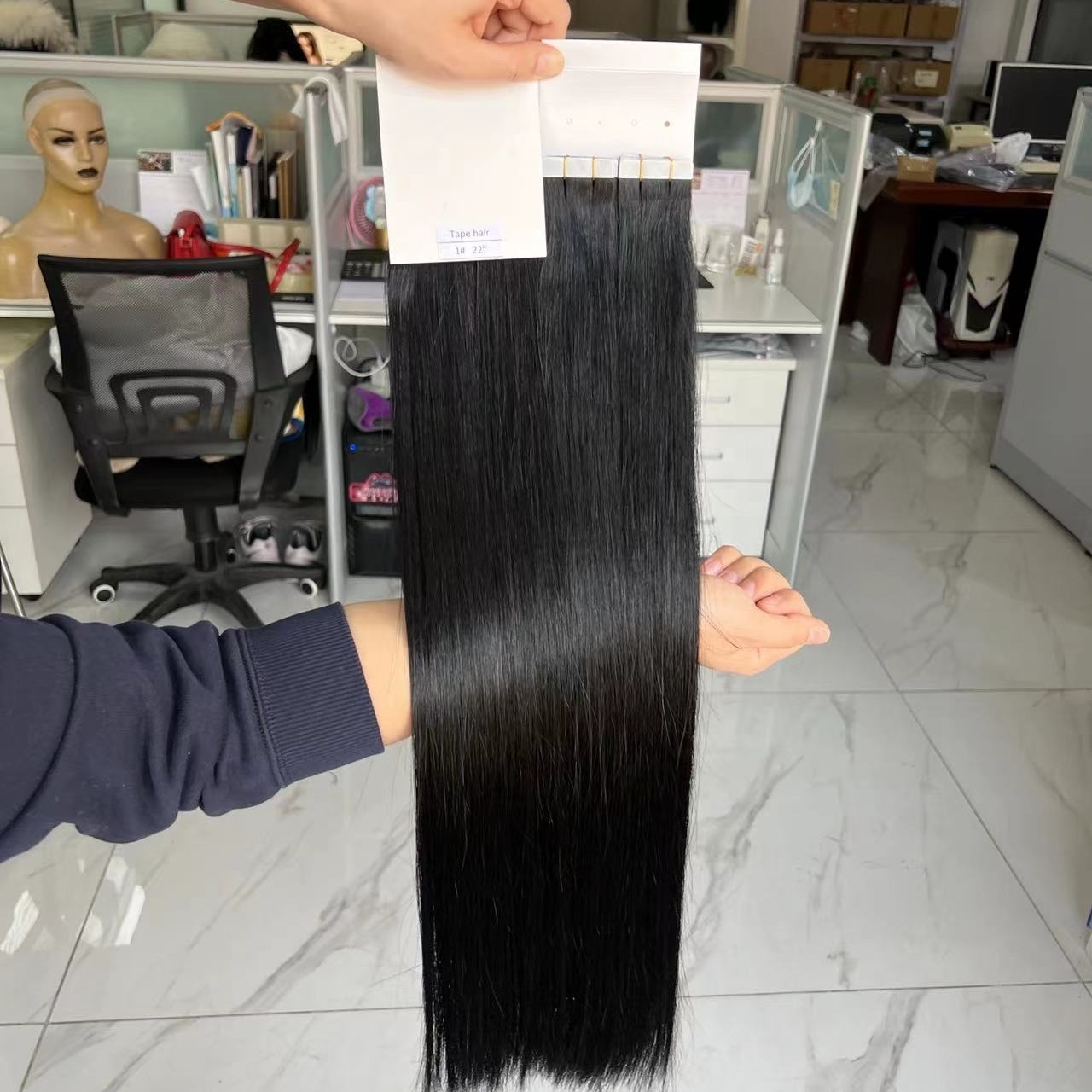 Amara human hair tape in extensions double drawn tape in hair extensions black women 40 inch tape ins on hand can shipping now