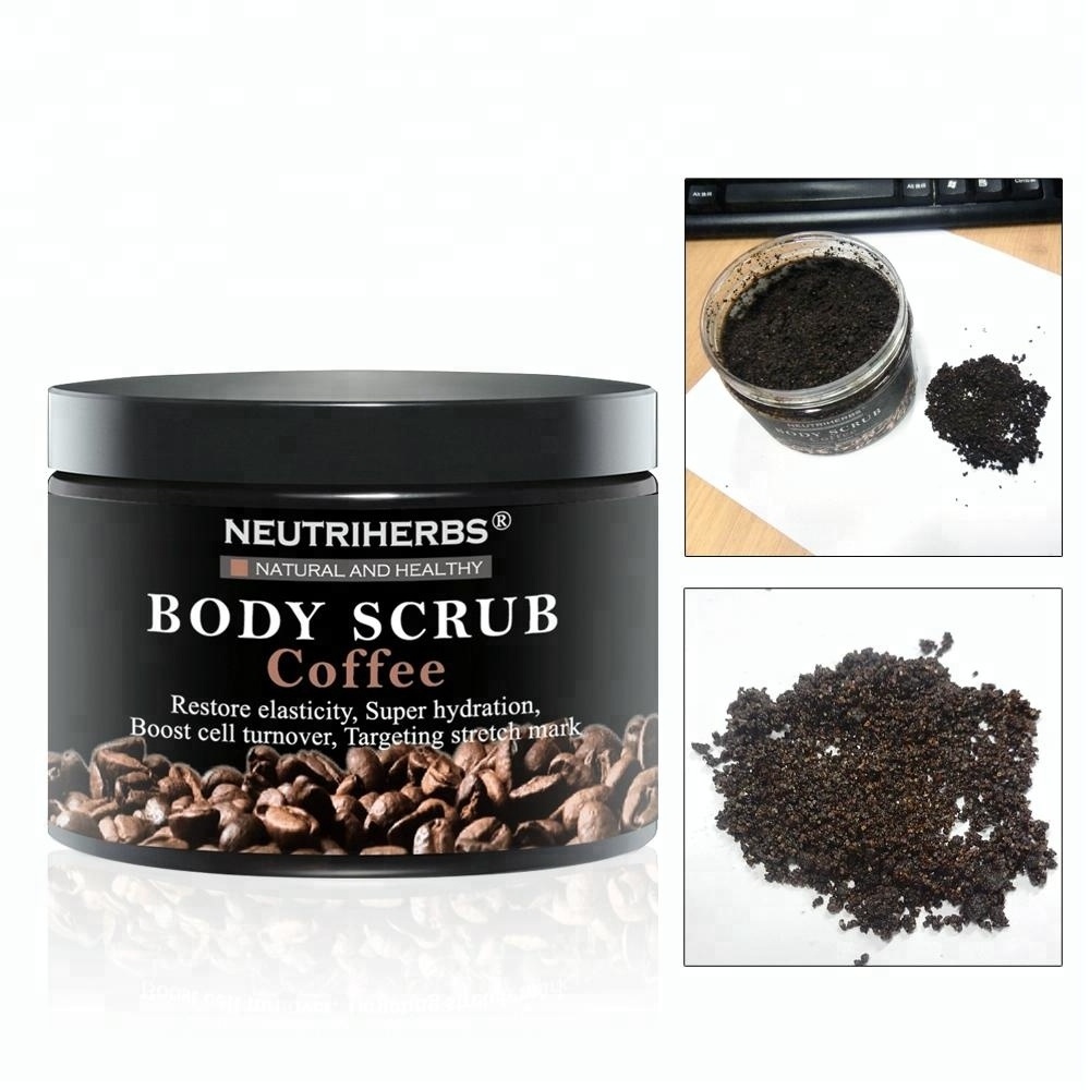 OEM ODM Natural Ingredients Anti Oxident Whitening Skin Body Care Arabica Coffee Bean Body Scrub