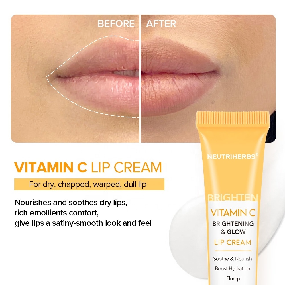 Oem Private Label Vegan Lip plumper Brightening Vitamin C Lip Lightening Whitening Cream For Dark Lips