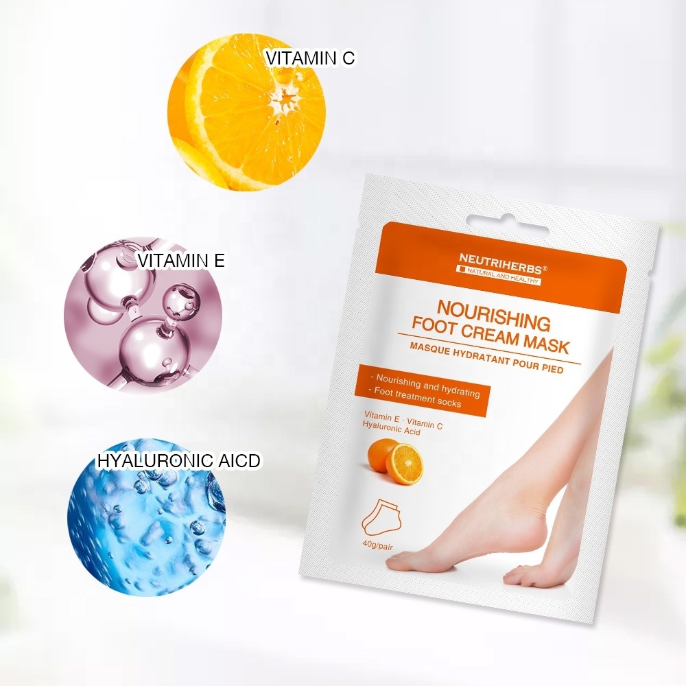 Oem Private Label Removes Rough Heels Dry Skin Exfoliating Peel Nourish Feel Silk Foot Mask