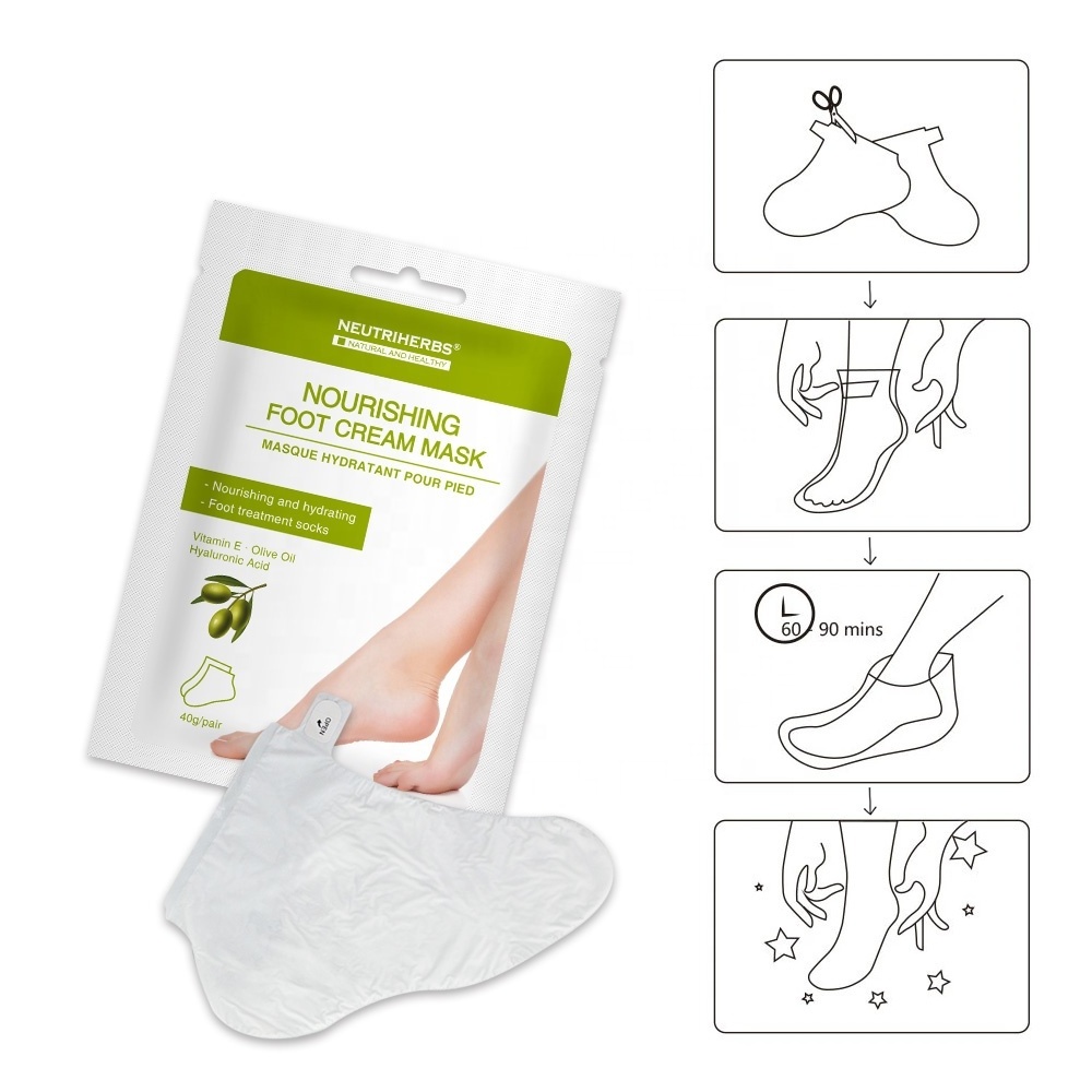 Oem Private Label Removes Rough Heels Dry Skin Exfoliating Peel Nourish Feel Silk Foot Mask