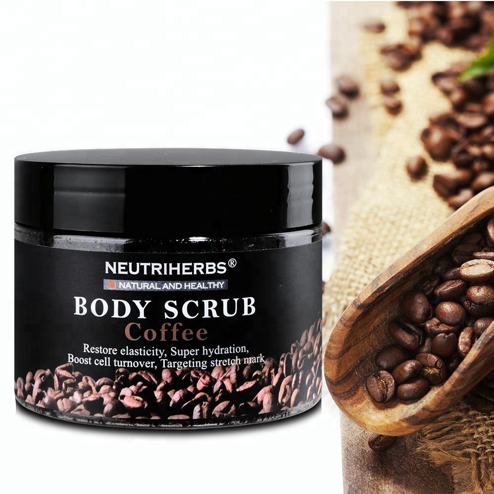 OEM ODM Natural Ingredients Anti Oxident Whitening Skin Body Care Arabica Coffee Bean Body Scrub