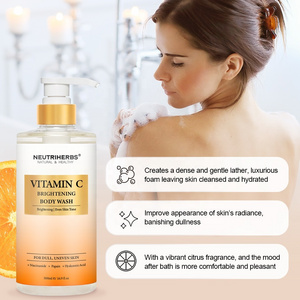 Private Label Herbal Natural Perfumed Liquid Skin Whitening Vitamin C Body Wash Shower Gel