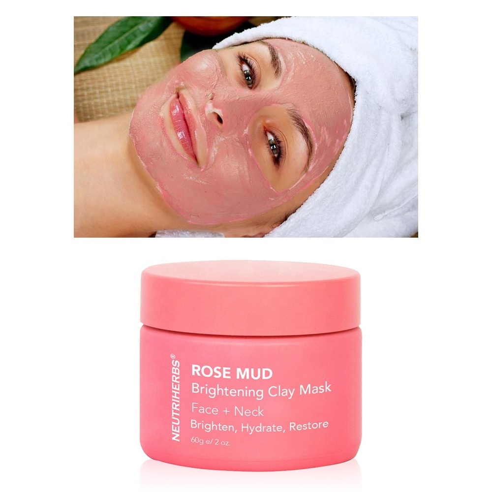 New Lightening Soft Restore Clean Custom Mud Rose Pink Indian Clay Mask