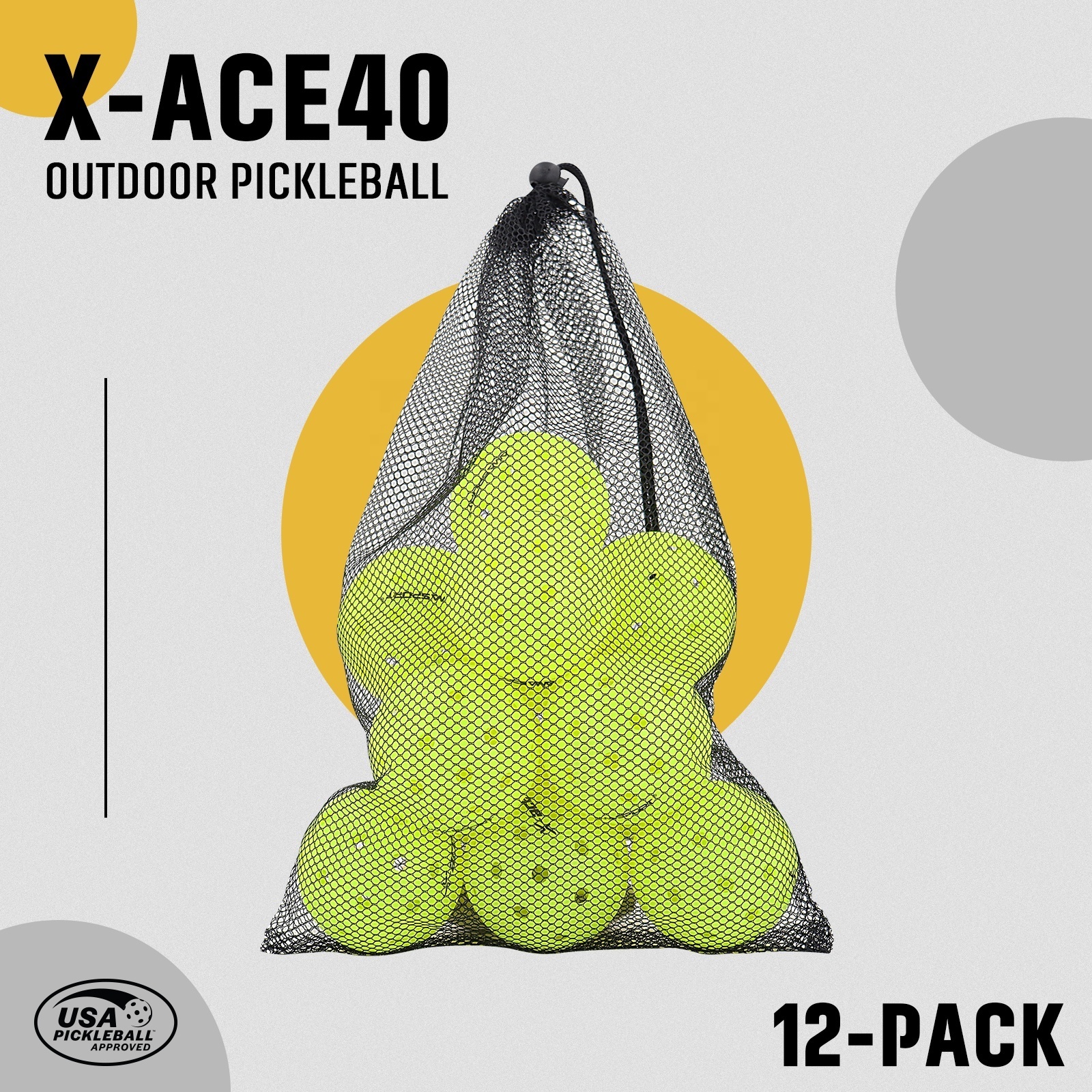 2024 AMA Custom 40 Holes 26 Holes Pickleball Balls X40 Indoor and Outdoor Pickle ball USAPA Approved Pickleball Set