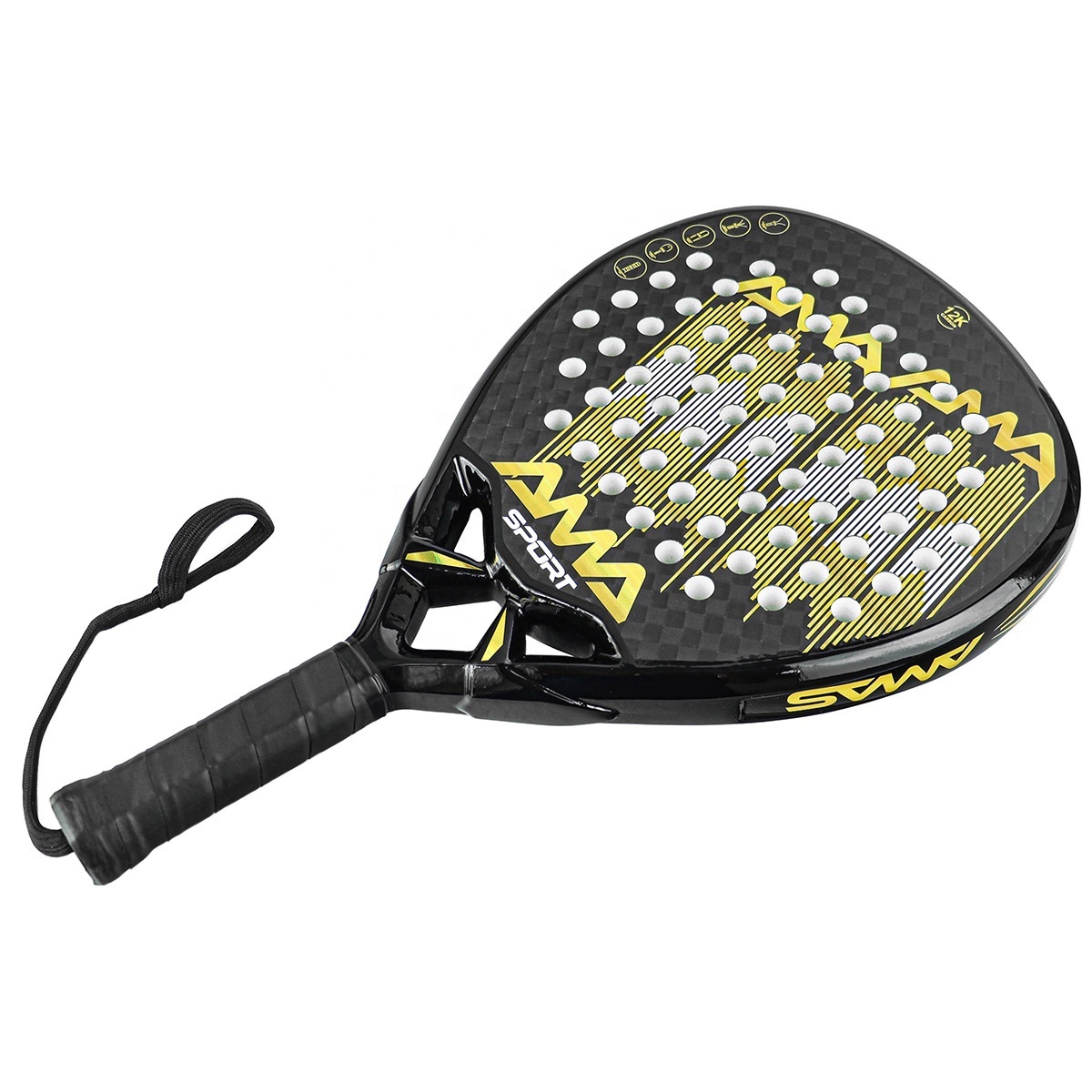 AMA SPORT Top Ranked Quality OEM Factory Directly Custom Brand Carbon Fiber 3K/12K/18K Padel Racket Tennis Racquet