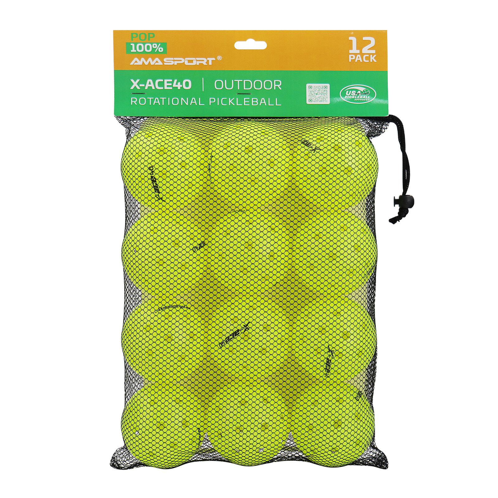 2024 AMA Custom 40 Holes 26 Holes Pickleball Balls X40 Indoor and Outdoor Pickle ball USAPA Approved Pickleball Set