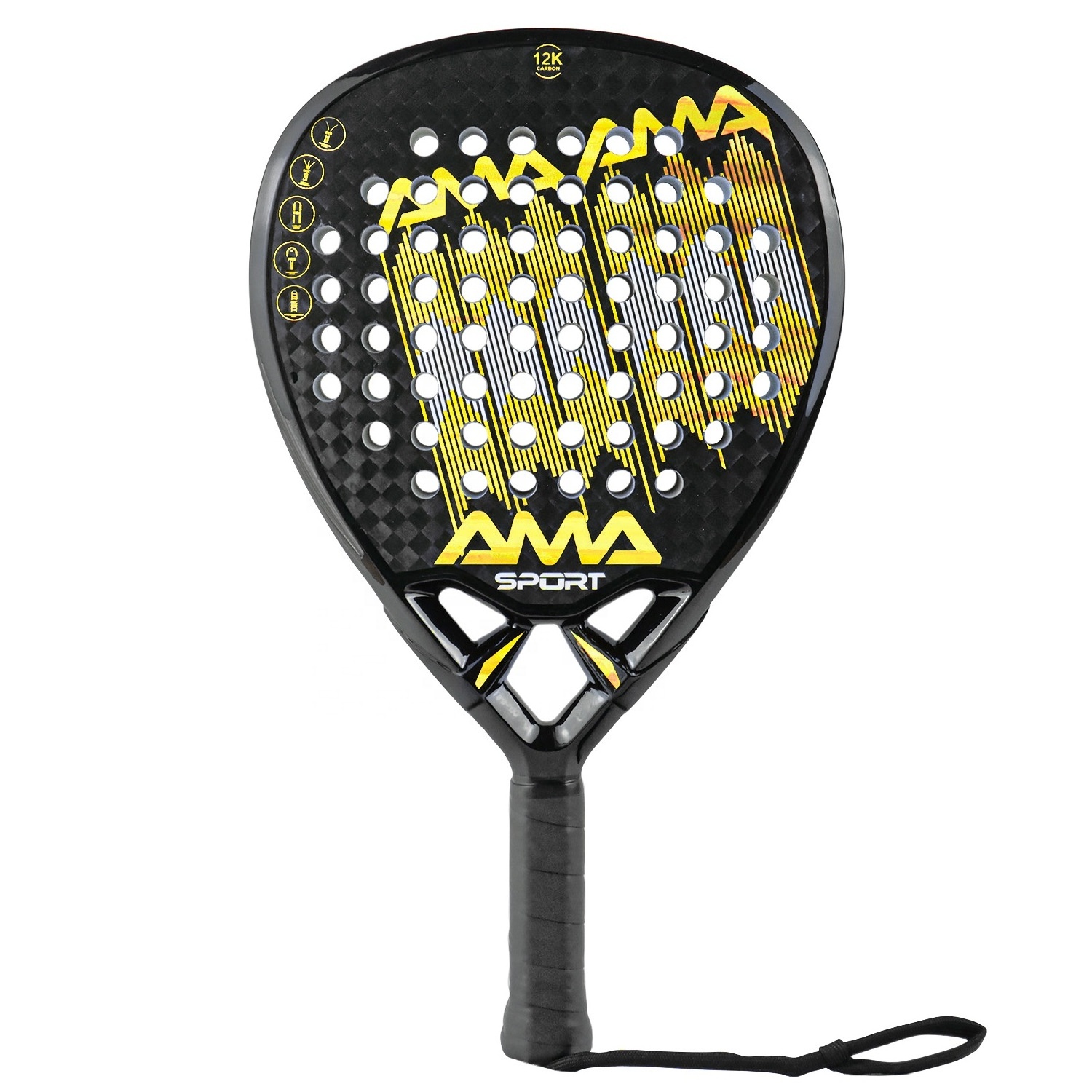 AMA SPORT Top Ranked Quality OEM Factory Directly Custom Brand Carbon Fiber 3K/12K/18K Padel Racket Tennis Racquet