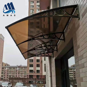 Amas front door Unbreakable alum frame awning window with fixed clear glass canopy over entrance door