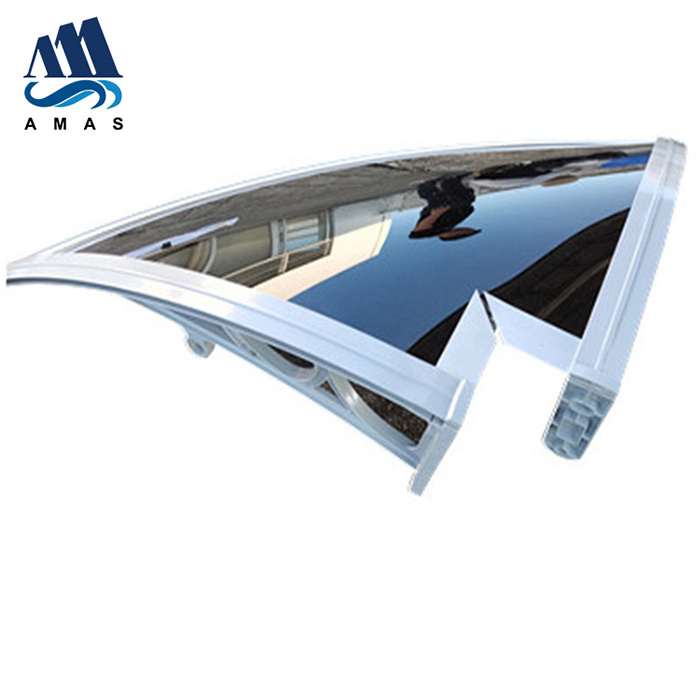 Amas front door Unbreakable alum frame awning window with fixed clear glass canopy over entrance door