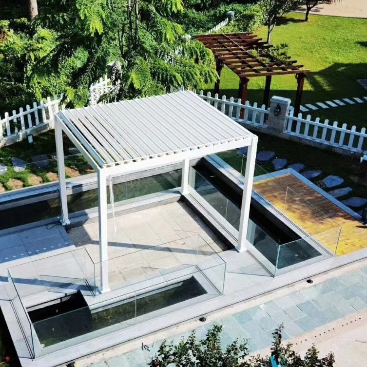 Amas OEM Factory 3x3 3x4 4x4 4x6 6x4m Aluminum Gazebo Pergola Motorized Garden Aluminium Louver Pergola