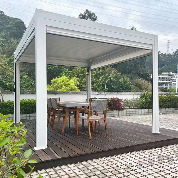 Amas OEM Factory 3x3 3x4 4x4 4x6 6x4m Aluminum Gazebo Pergola Motorized Garden Aluminium Louver Pergola