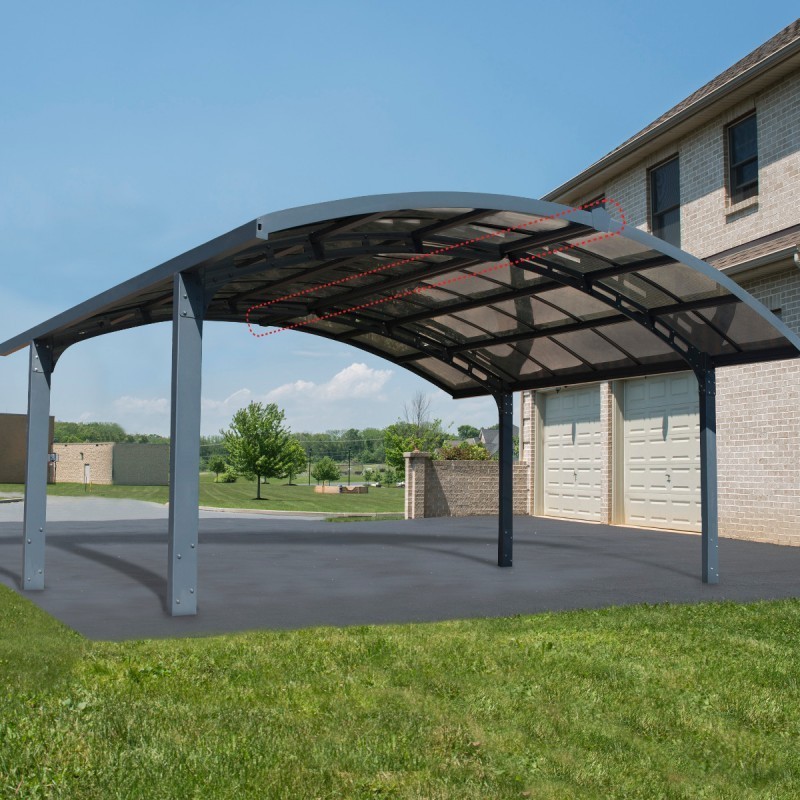 2 Post carports for car parking Outdoor Double Metal Designs Modern aluminum carport panels Polycarbonate sheet