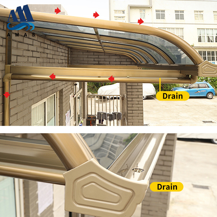 Amas window sun shade Soundproof colored resin canopies balcony canopy support 1500mm*3000mm