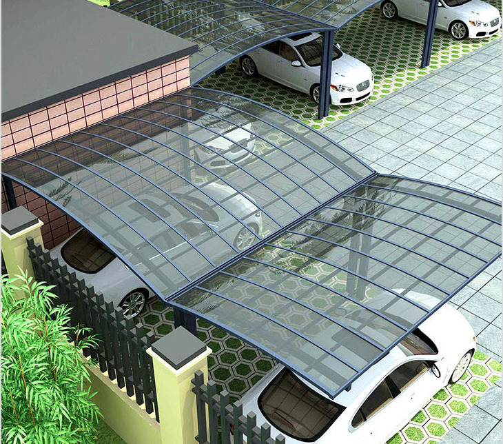 2 Post carports for car parking Outdoor Double Metal Designs Modern aluminum carport panels Polycarbonate sheet