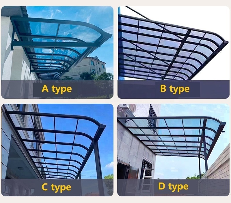 Amas Aluminium Patio Cover Fixed canopy Polycarbonate Roof Aluminum Terrace Covers