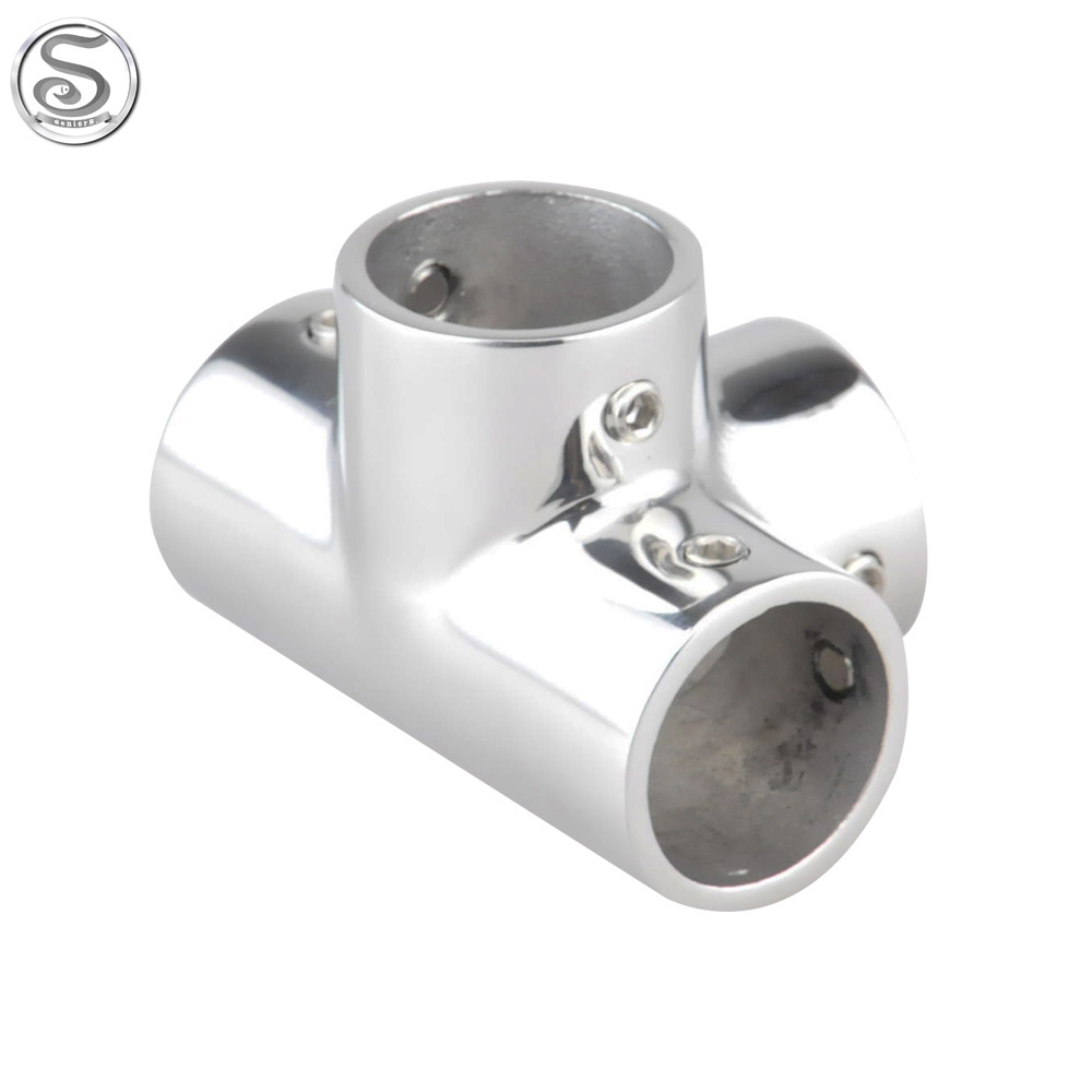 Boat Accessories Parts Marine Hardware 4 Way Furniture Pipe Tube Fitting Connector 4 Way Tee Rail Fitting