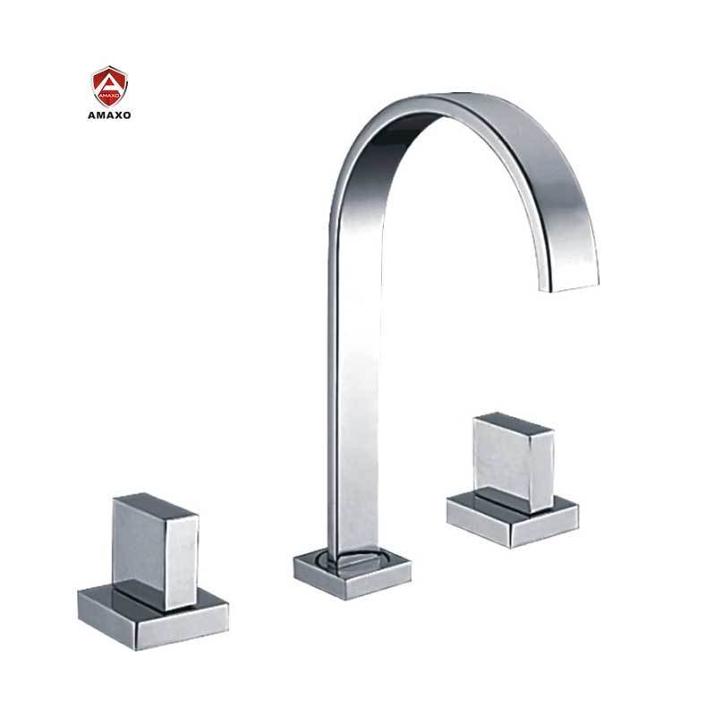 Bathroom 8 Inch Faucet Brass waterfall Widespread Mixer Lavatory Faucet Surface Chrome Wash Basin Faucet