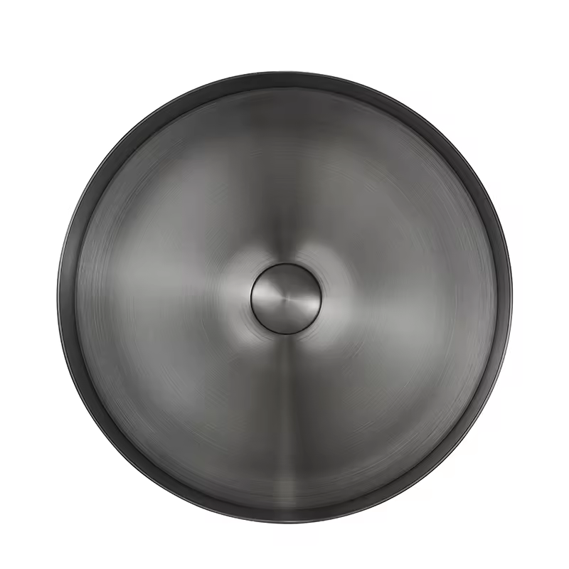 Kaiping Factory Modern Style Circular Wash Basin Brushed Grey Stainless Steel Basin Sink