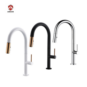 White+rose gold mixer color finish high end Kitchen Water Faucet Mixer Tap pull out kitchen faucet