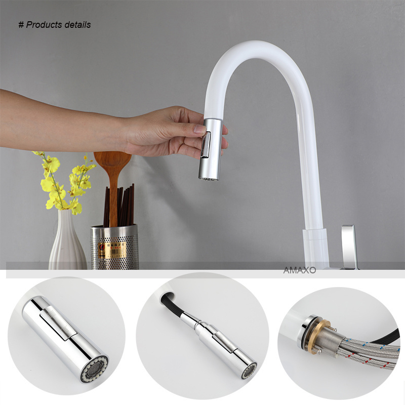 Good Brand High Quality Kaiping Single Hole Brass kitchen faucet with pull down sprayer grifos de cocina robinet chef