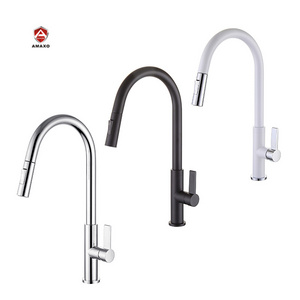 Good Brand High Quality Kaiping Single Hole Brass kitchen faucet with pull down sprayer grifos de cocina robinet chef