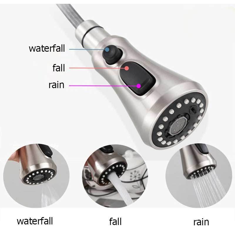 Approved 2 function Chromed Kitchen Sink Faucet Pull-out Spray Kitchen Shower Head Faucet nozzle Faucet adapter