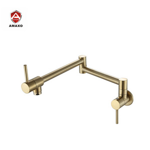 AMAXO Single Handle One Hole Brass Retractable Kitchen Pot Filler Faucets