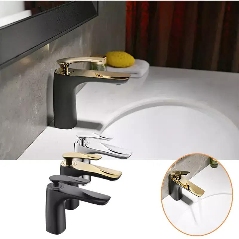 Aida Matte Black Basin Brass Faucets Mixer Classic Design Face Basin Bathroom Faucet Commercial Bathroom Lavatory Faucets