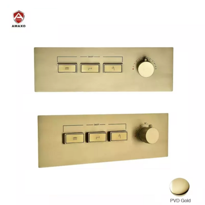 High Quality Embedded Bath Shower Mixer Brushed Gold Faucet Body Valve Concealed Thermostatic Diverter Shower Valve