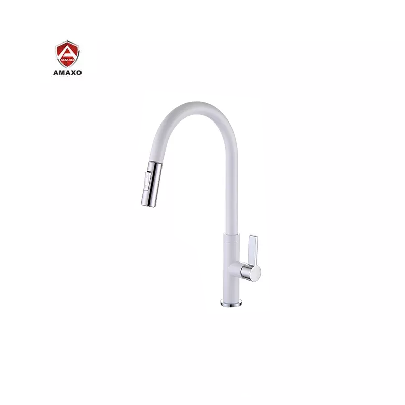 AMAXO Modern White Sanitary Ware Faucet Mixer Sink Adjustable Faucet For Kitchen