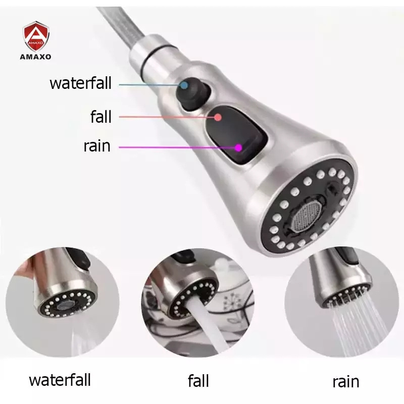 AMAXO Spray Head Tap Durable Faucet Filter Nozzle 3 Modes Kitchen Bathroom Shower Sprayer Nozzle