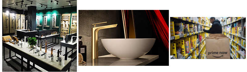 Brushed Gold Bathroom Brass Rainfall Shower System Wall Mount Shower Set Shower Mixer Faucet Set