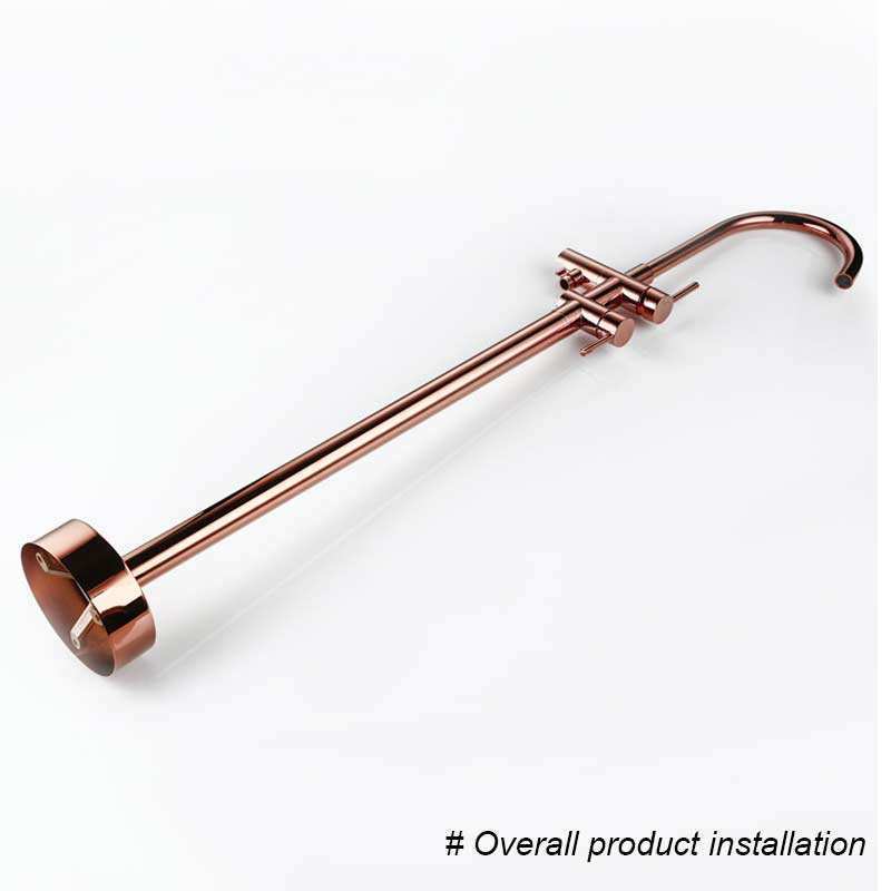 Brass Rose Gold Free Standing Bath Tap Floor Stand Faucet Bathtub Faucet Freestanding Tub With Tub Mounted Faucet