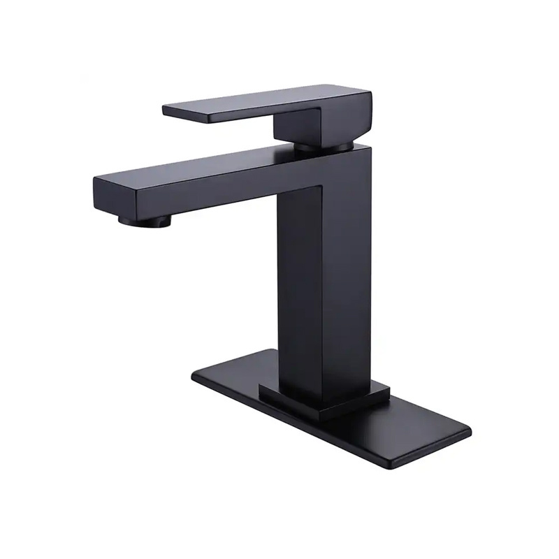 Kaiping Faucet Manufacturer Stainless Steel Matte Black Custom Colour Faucet Basin Mixer Faucet