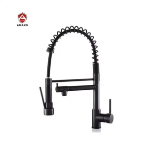 New Modern Style 304 Stainless Steel Matte Black Kitchen Faucet Sink Faucet With Pull Down