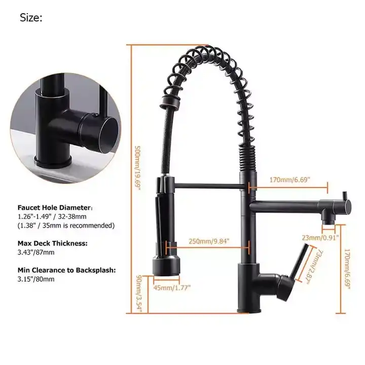 New Modern Style 304 Stainless Steel Matte Black Kitchen Faucet Sink Faucet With Pull Down