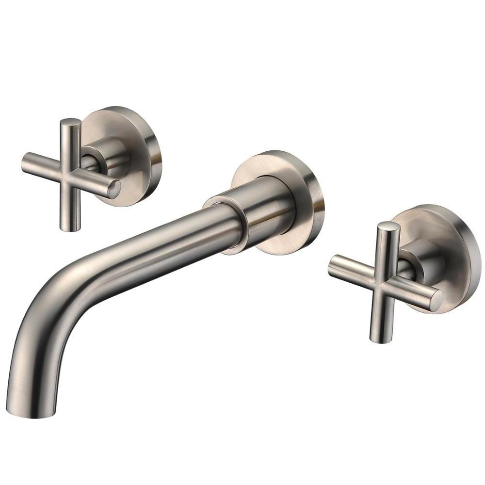 Double Handles Wall Mounted rose gold oil  Brass Bathroom Faucets