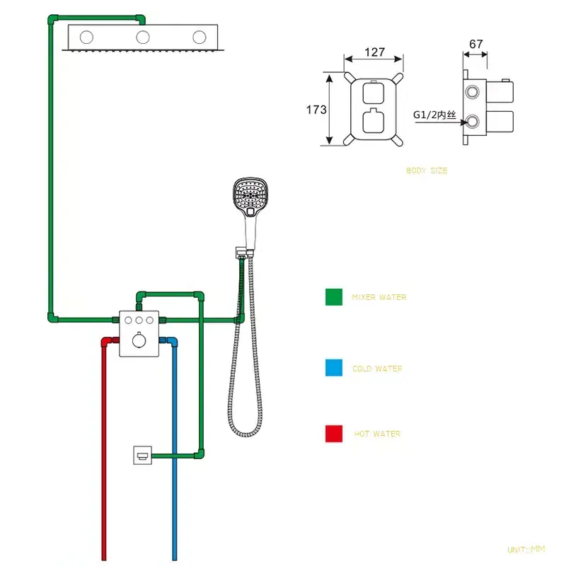 High Quality LED Mixer Shower Set Multi Functional Rainfall Bathroom Faucet Set Large Flow Thermostatic Shower Faucet