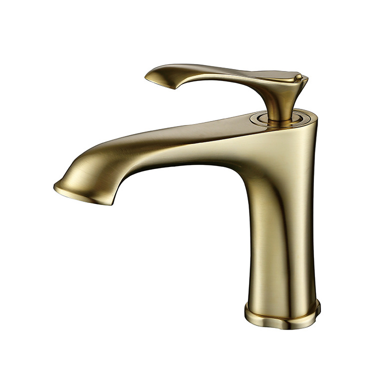 AMAXO luxury single lever high-end brushed gold centerset bathroom faucet contemporary faucets and waterfall basin taps